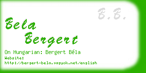 bela bergert business card